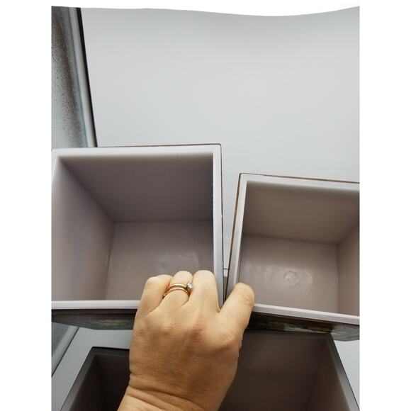 Imperial Hand Carved HardWood Canisters Yellow Flowers Japan Vintage Set nesting - Picture 15 of 16